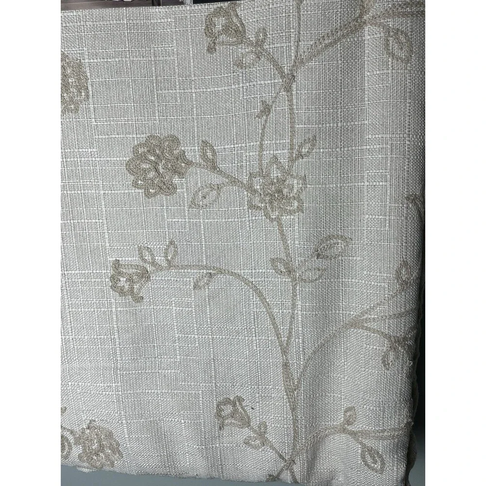 Lauren Ralph Lauren Beige Embroidered Floral Curtains‎ 2 Panels 50x84” New